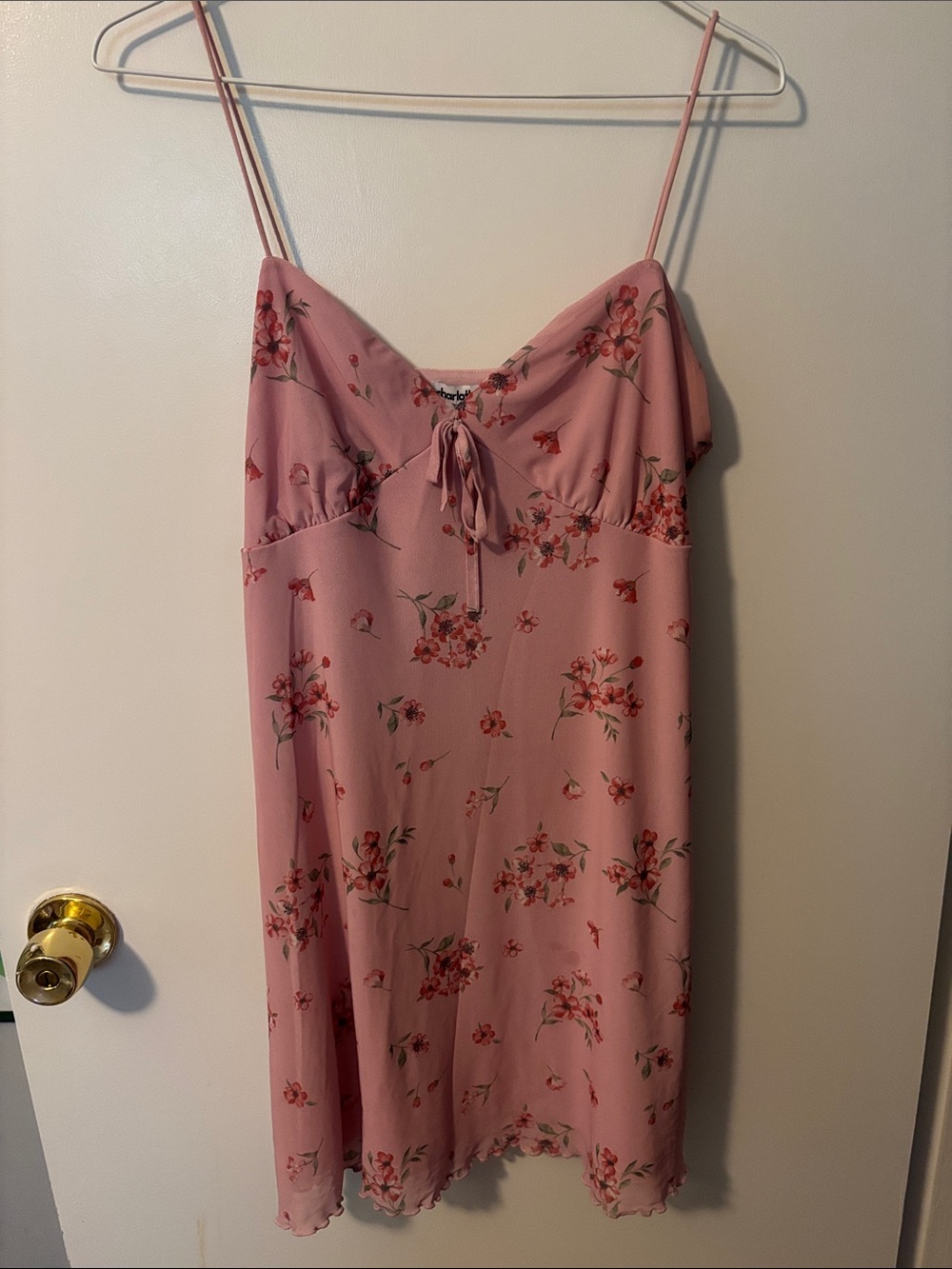 Y2K Vintage 90s Style Retro Chic Charlotte Russe Pink Floral Slip Dress XL